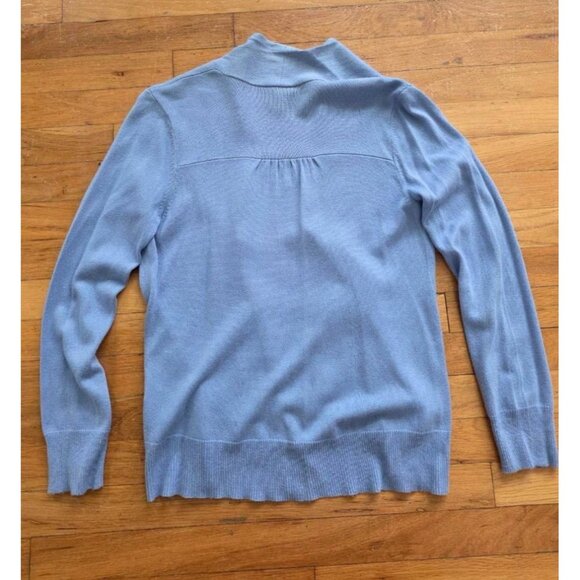 Eileen Fisher Womens Silk Cashmere Open Front Knit Cardigan Blue Pet S A001080 - Picture 2 of 7